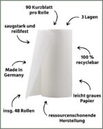 oecolife Küchentücher Recycling 48 Rollen – 3-lagig, Made in Germany – Bild 4