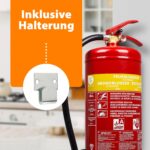 Smartwares Schaumfeuerlöscher 6L – Brandklassen A/B mit Wandhalterung – Bild 6