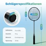 AboveGenius Badmintonschläger 4er Set – Komplettset mit 6 Federbällen für Anfänger – Bild 4