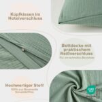 Laleni Kinderbettwäsche 100x135 cm Musselin Baumwolle – OEKO-TEX zertifiziert Grün – Bild 5