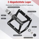 toptrek Flat Pedale 9/16 Zoll – CNC Aluminium MTB Pedale mit 3 Lagern & Rutschfest – Bild 3