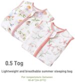 Chilsuessy 2er Pack Sommerschlafsack mit Füssen 0.5 Tog – Baumwolle für Baby 100-110cm – Bild 2