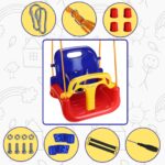 Montafox Kinderschaukel 3 in 1 – Mitwachsende Babyschaukel mit Sicherheitsgurt – Bild 5