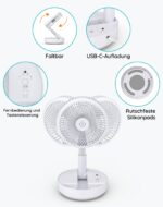 Primevolve 8" Oszillierender Standventilator mit Fernbedienung – Tragbar & Leise für Reise – Bild 5