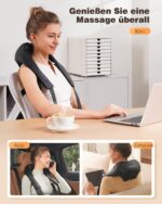 KNQZE 4D Shiatsu Nackenmassagegerät mit Graphenheizung & Wärme – Kabellos für Nacken, Schulter & Rücken – Bild 6