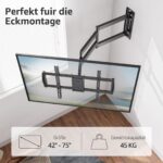 MOUNTUP 962mm Langarm TV-Wandhalterung 42-75 Zoll – Schwenkbar & Neigbar bis 45kg – Bild 3