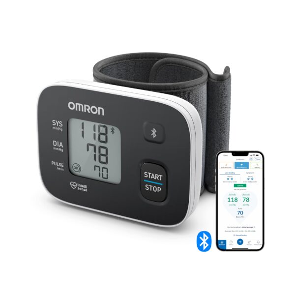 OMRON RS3 Intelli IT Handgelenk-Blutdruckmessgerät – Klinisch validiert mit Smartphone-App