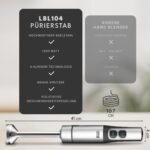 LEBENLANG 1500W Stabmixer Edelstahl – Pürierstab mit Messbecher & Spritzschutz – Bild 5