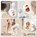 MOMOKUBA 30x Vergrößerungsspiegel mit LED-Beleuchtung & Saugnapf – Kosmetikspiegel für Badezimmer – Bild 7