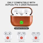 ICARER Echtleder Schutzhülle für AirPods Pro 3 – Premium Ledertasche mit sichtbarem LED – Bild 2