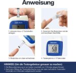Sinocare Safe-Accu2 Blutzuckermessgerät Set – Schmerzfreie Messung mit 50 Teststreifen – Bild 5