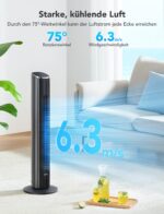 GoveeLife Intelligenter Turmventilator – WLAN & Sprachsteuerung, 75° Oszillation, leise – Bild 3