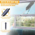 Staubwedel Teleskop bis 6m mit Mikrofaser-Köpfen – Reinigungsset für Decken & Fenster – Bild 3