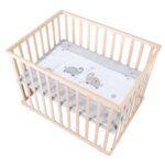 roba Laufgitter Jumbotwins 75 x 100 cm – Höhenverstellbares Krabbelgitter mit Rollen