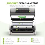 Bonsenkitchen Vakuumiergerät VS5100 – 15 L/min Hochleistungs-Vakuumierer mit Schneider – Bild 9