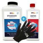 Longfair Epoxidharz 3,0kg Set mit Härter – Glasklares Gießharz Made in Germany