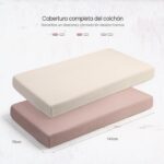 lulumoon 2er Set Spannbettlaken 60x120 & 70x140 cm – Musselin-Baumwolle für Babybett – Bild 2