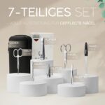 MarQus Solingen Maniküre-Set 7-teilig – Nagelpflege-Komplett-Set aus vernickeltem Stahl mit Ledertasche – Bild 3