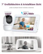 Comfyer BM01 Babyphone mit 2 Kameras, 7" HD Display – Ohne WLAN, 300M Reichweite – Bild 3