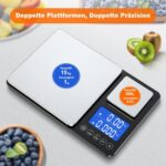 Letron Digitale Küchenwaage mit Dual-Plattform 15kg/1g & 500g/0.01g – Profi-Feinwaage – Bild 3