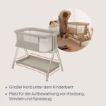 Lionelo Luna Beistellbett 2in1 mit Matratze – Co-Sleeping für Neugeborene bis 9 kg – Bild 4