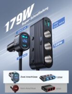 JOYROOM 179W Zigarettenanzünder Verteiler 7-in-1 – Kfz Ladegerät für 12V/24V mit LED Voltmeter – Bild 3