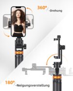 158cm Smartphone Stativ mit Fernbedienung – Ausziehbar & Drehbar für iPhone & Android – Bild 6