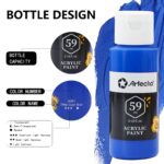 Artecho Acrylfarben Set 24 x 59ml mit 10 Pinseln – Lichtechtfarben für alle Untergründe – Bild 4
