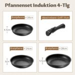 Fadware 3-teiliges Pfannenset mit abnehmbarem Griff – Stapelbar für alle Herdarten – Bild 2