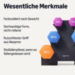 Amazon Basics Neopren Hanteln 3er-Set (1–3 kg) – Gewichte mit Ständer für effektives Training – Bild 2