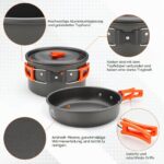 THTYBROS 17-teiliges Camping-Kochgeschirr-Set – Hart eloxiertes Aluminium für Outdoor & Wandern – Bild 3