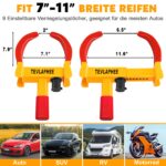 Tevlaphee Radkralle mit Sicherheitsschloss & 3 Schlüsseln – Diebstahlsicherung für PKW & Anhänger – Bild 2
