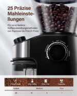 SHARDOR Elektrokaffeemühle mit 25 Mahlstufen & Digitalanzeige – 200g Bohnenbehälter – Bild 3