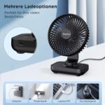 EasyAcc USB-Tischventilator mit 4000-mAh-Akku – 15 Std. Laufzeit & 4 Geschwindigkeiten – Bild 6
