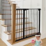 COMOMY Türschutzgitter 91,5cm Extra Hoch – Treppenschutzgitter ohne Bohren für Baby, Kinder & Haustiere