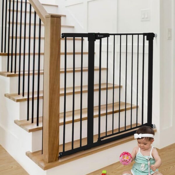 COMOMY Türschutzgitter 91,5cm Extra Hoch – Treppenschutzgitter ohne Bohren für Baby, Kinder & Haustiere