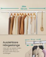SONGMICS Kleiderständer mit Rollen – 100 kg Tragfähigkeit & ausziehbare Stange – Bild 6