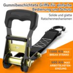 Ohuhu Spanngurte mit Ratsche 4er Set – 4,6 m Zurrgurte 1500 kg Bruchlast für LKW – Bild 2