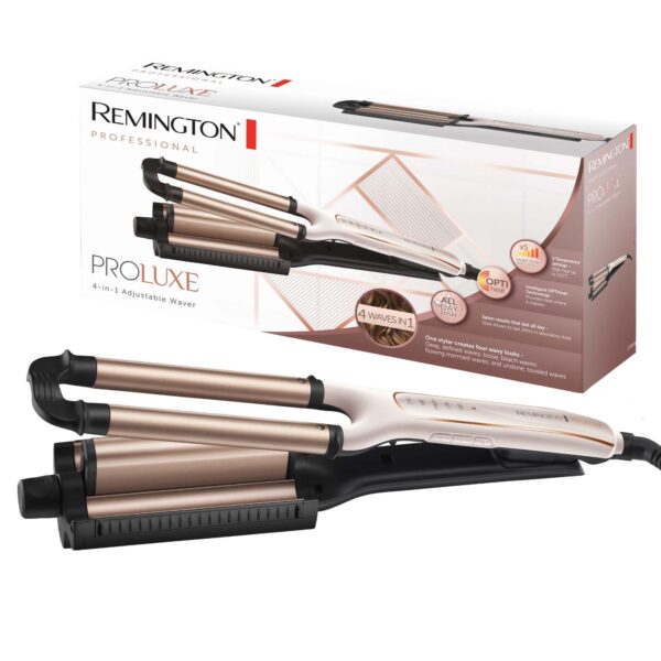 Remington ProLuxe CI91AW 4-in-1 Welleneisen mit Optiheat-Technologie – Multistyler bis 210°C für alle Haartypen