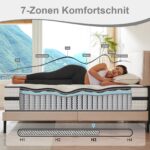Twirest Taschenfederkernmatratze 140x200 cm – 7-Zonen Orthopädische Matratze H3 – Bild 4