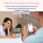 jeeber 360° Babyphone mit Kamera, 4" IPS Display & WLAN App – Nachtsicht, Bewegungsmelder – Bild 2
