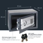 HMF Safe Möbeltresor 31 x 20 cm mit Elektronikschloss – Sicherer Dokumentenschrank für Zuhause & Büro – Bild 3