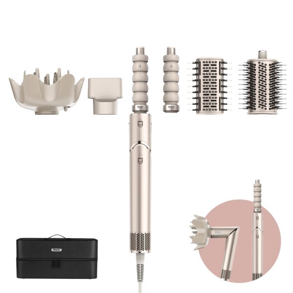 Shark FlexStyle 5-in-1 Luftstyler & Haartrockner mit Coanda-Technologie – Styling ohne Hitzeschäden, 1400W, Champagner HD446SLEU