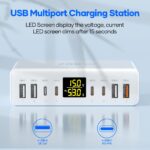 YSYFAD 200W USB-C Ladestation 8-Port mit LED – Schnellladegerät für iPhone, MacBook & Laptops – Bild 3