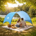 Flycoop Strandmuschel mit UPF 50+ – Beach Canopy 230×150×135 cm für 3–4 Personen – Bild 2