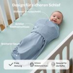 Momcozy Pucksack Baby 0-3 Monate – Swaddle mit leisem Klettverschluss & Reissverschluss, 2er-Pack – Bild 8
