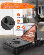 Basketballständer 155–210 cm höhenverstellbar – Bruchsichere Rückwand mit Rollen für Kinder – Bild 3