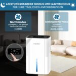 Haksimey Luftentfeuchter 2800ml – Tragbar mit Abtauen, Timer & 7-Farben LED für Schlafzimmer – Bild 5