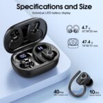 Poounur Sport Bluetooth 5.3 Kopfhörer In-Ear – 50h Akku, IP7 Wasserdicht, ENC Noise Cancelling – Bild 4
