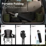 HIGH POINT SPORTS XXL Campingstuhl Faltbar bis 200kg – Gepolsterter Klappstuhl mit Getränkehaltern – Bild 8